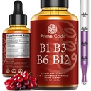 Prime Code Liquid Vitamin B1 Drops with Vitamin B3 B6 & B12 | B Complex Liquid Supplement | Thiamine Supplement for Adults | High Absorption | Immune Support | Non-GMO | Gluten-Free