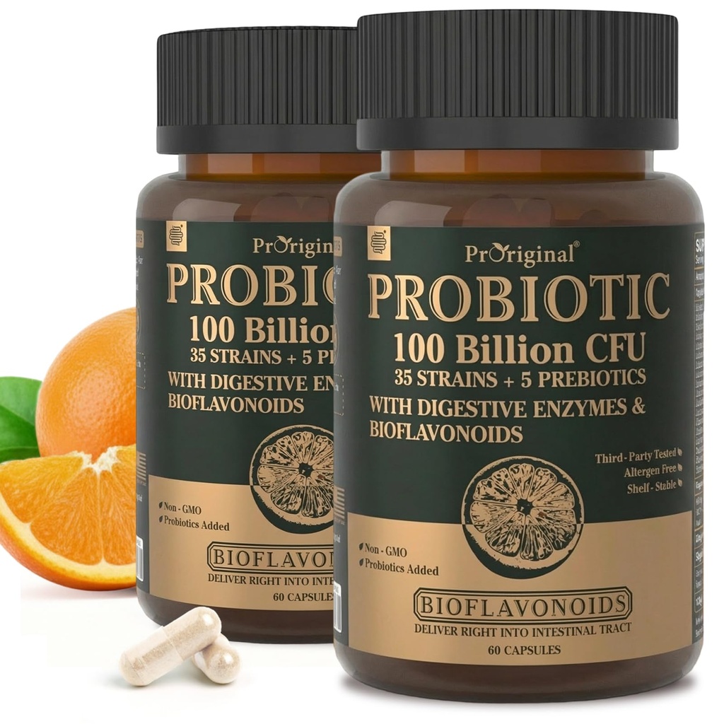 Probiotici con Prebiotici per Uomini e Donne - 35 Strains Organic Probiotici 100 miliardi di CFU per Gut & Salute Digestiva, Vegan Acidophilus Probiotics Supplement, Non-OGM Raw Probiotic 120 Caps