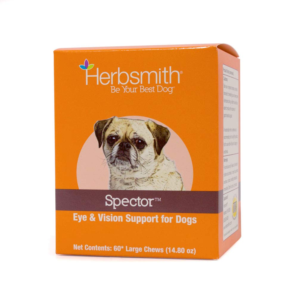 Herbsmith Spector - Supporto per gli occhi e la visione per i cani - Riparazione Occhi grigi - Supplemento senior per i cani - Antiossidante per cani - 60Ct Grandi Chews