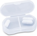 Custodia di pedaggio per l'organizzatore di piccole pillole portatile Travel Daily Pill Containers AM & PM Mini Pill Box Vitamina, olio di pesce, titolare supplemento (1 PCS, bianco)