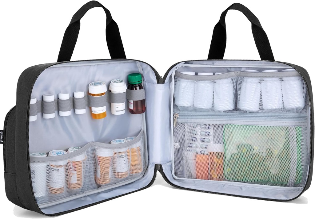 Trunab Pill Bottiglia Organizer Medicina Borsa da viaggio sicura per la prescrizione, Vitamine, Conservazione dei supplementi medici (solo per il bambino)