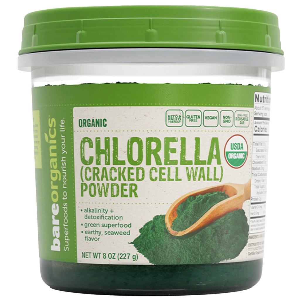 BareOrganics 12522 Polvere di clorella, 8 oncia