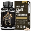 Booster di testosterone di carico maggiore per gli uomini - Supplemento di testosterone con l'erba arrapata, radice di Maca, & Tribulus Terrestris - Tongkat Ali Men's Energy, Stamina & Strength - Test Booster 60 capsule