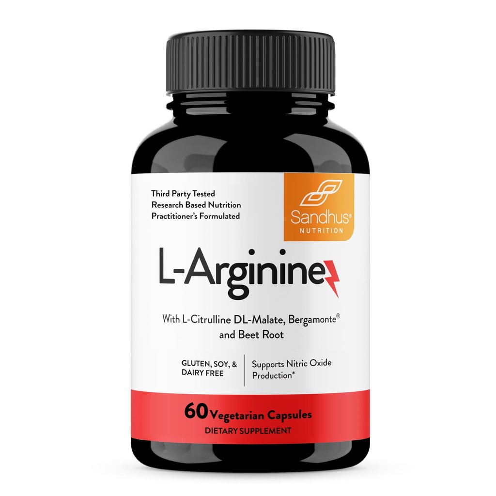 L-Arginina di Sandhu con Precursore di Ossido Nitrico | 30 giorni di alimentazione| Supplemento di allenamento per uomini e donne