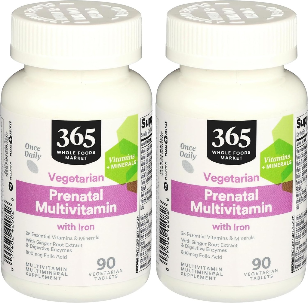 365 by Whole Foods Market, Multi Prenatal One Daily, 90 compresse (Pack of 2)