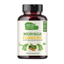Polvere organica di Moringa Oleifera & polvere di radice di curcuma con Blackpepper 120 capsule | Realizzata con Moringa organico, Turmerico e pepe nero | Vegan, senza glutine e non OGM.