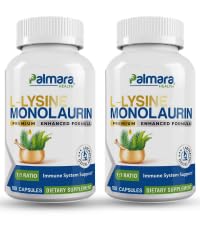 Palmara Salute L-Lysine + Monolaurin 600mg 1:1 Ratio (2)