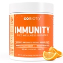 GOBIOTIX Vitamina C - Integratore di supporto per la difesa immunitaria - Booster di benessere della polvere dell'immunità - Superfood vegano - Elderberry, curcuma, supplemento di vitamina B12, non OGM e zucchero libero (arancia)