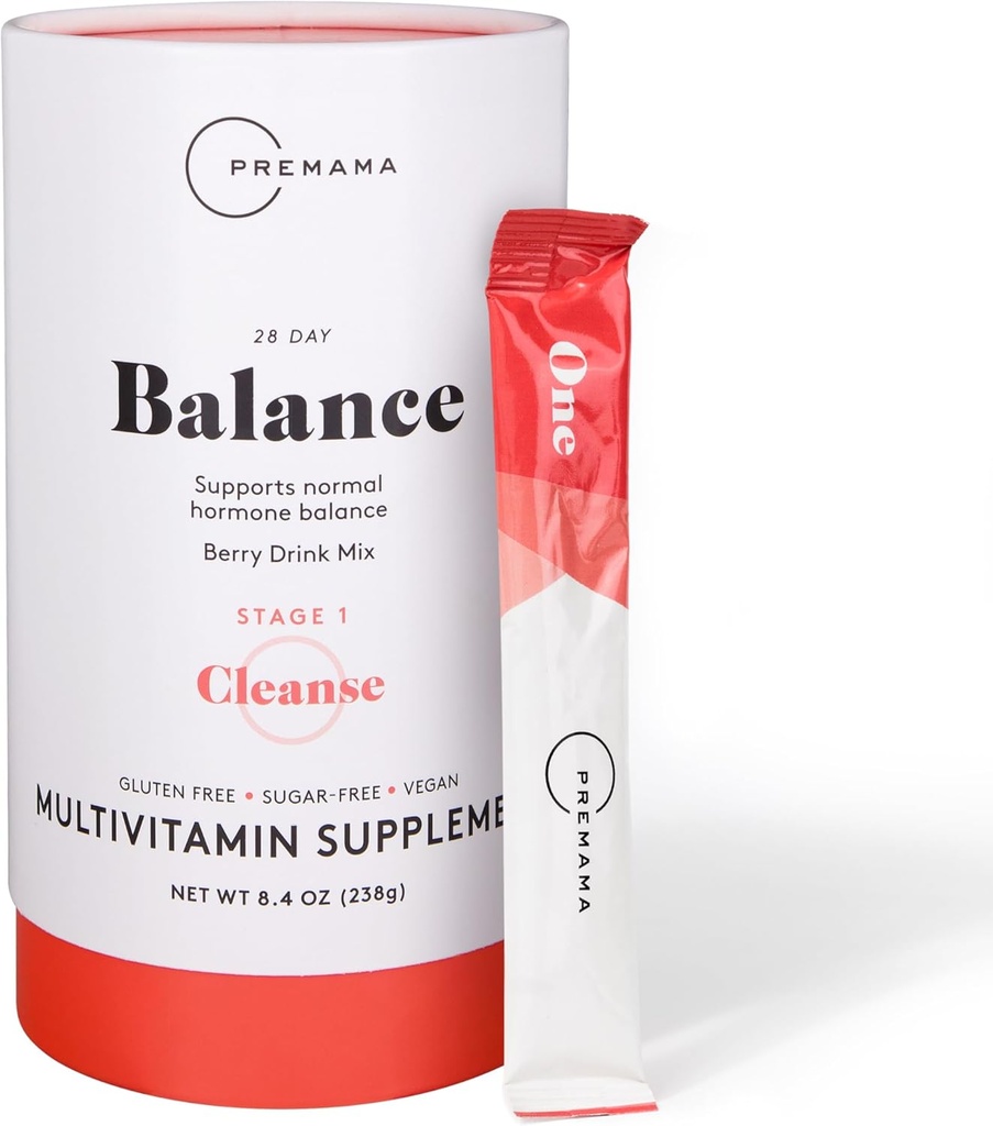Equilibrio dell'ormone della premamamama, supplemento di Multivitamina, supporto ormonale della miscela della polvere per le donne, senza zucchero e senza glutine, aroma di berretto, 28 confezioni di singola dose