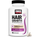 FORCE FACTOR Acceleratore di crescita dei capelli Multivitamina per le donne e gli uomini, con Lustriva, Biotina, Coda e Vitamine A, B12, C, D & E per i capelli più spessi, Pelle più sana e unghie, 90 capsule