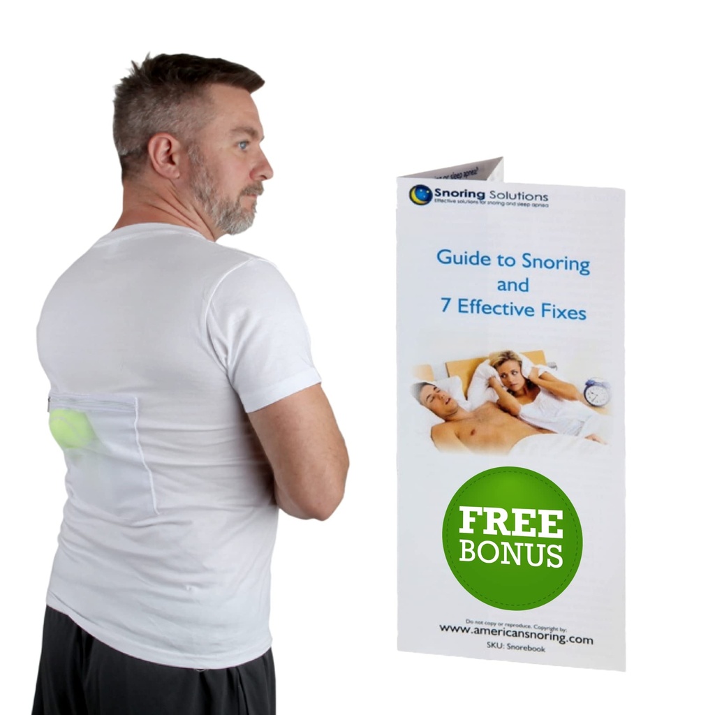 Anti Snoring Sleep Position Trainer Shirt, Snore Stopper, XXLarge | Snoring solution shirt encourages side sleeping - breathable cotton snore aid tee for men and women who are Back Sleepers