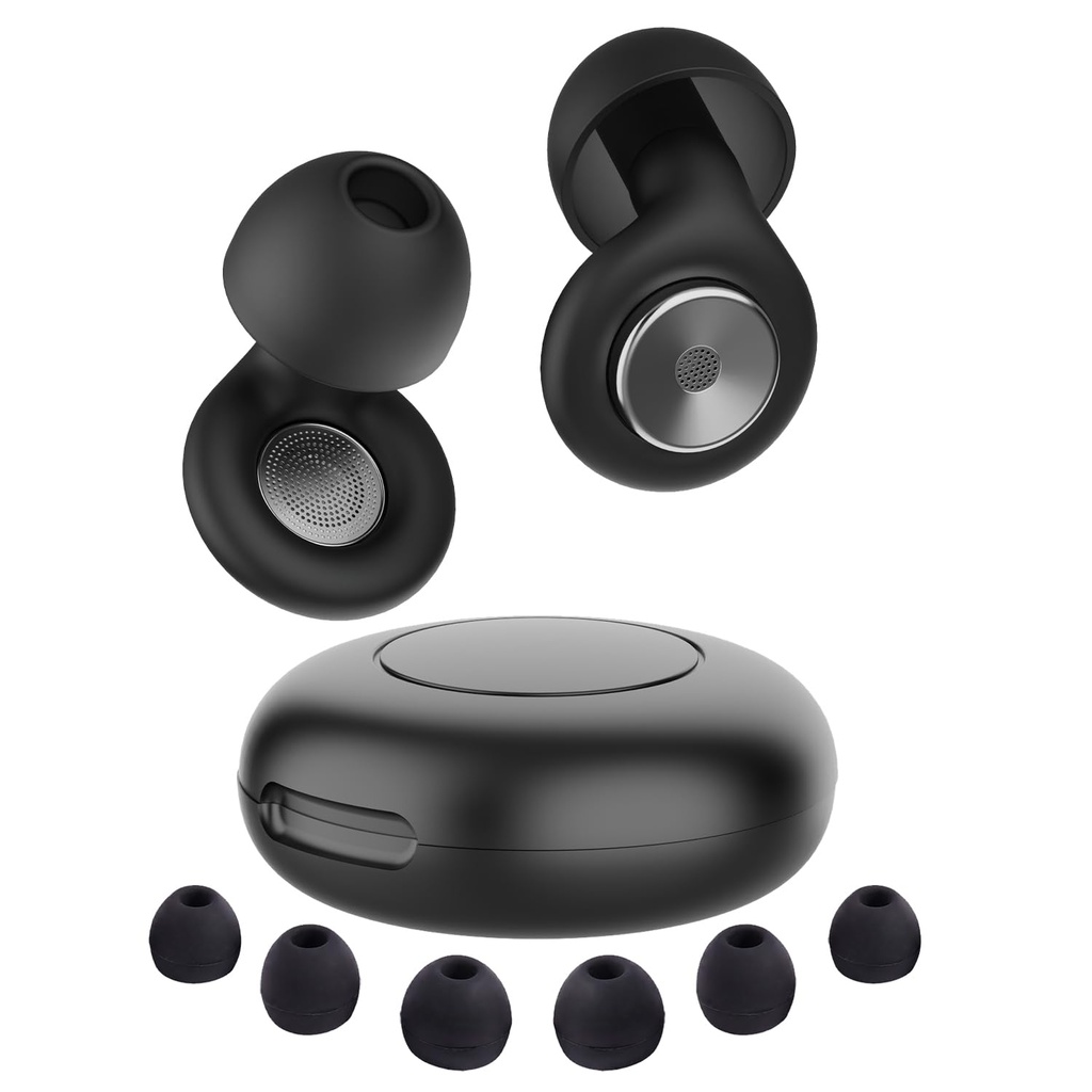 Ear Plugs for Sleep, 50dB Noise Cancelling Ear Plugs for Noise Reduction, Reusable Silicone Sleeping Earplugs for Snoring, Concert, Shooting & Plane Travel with 8 Eartips Case
