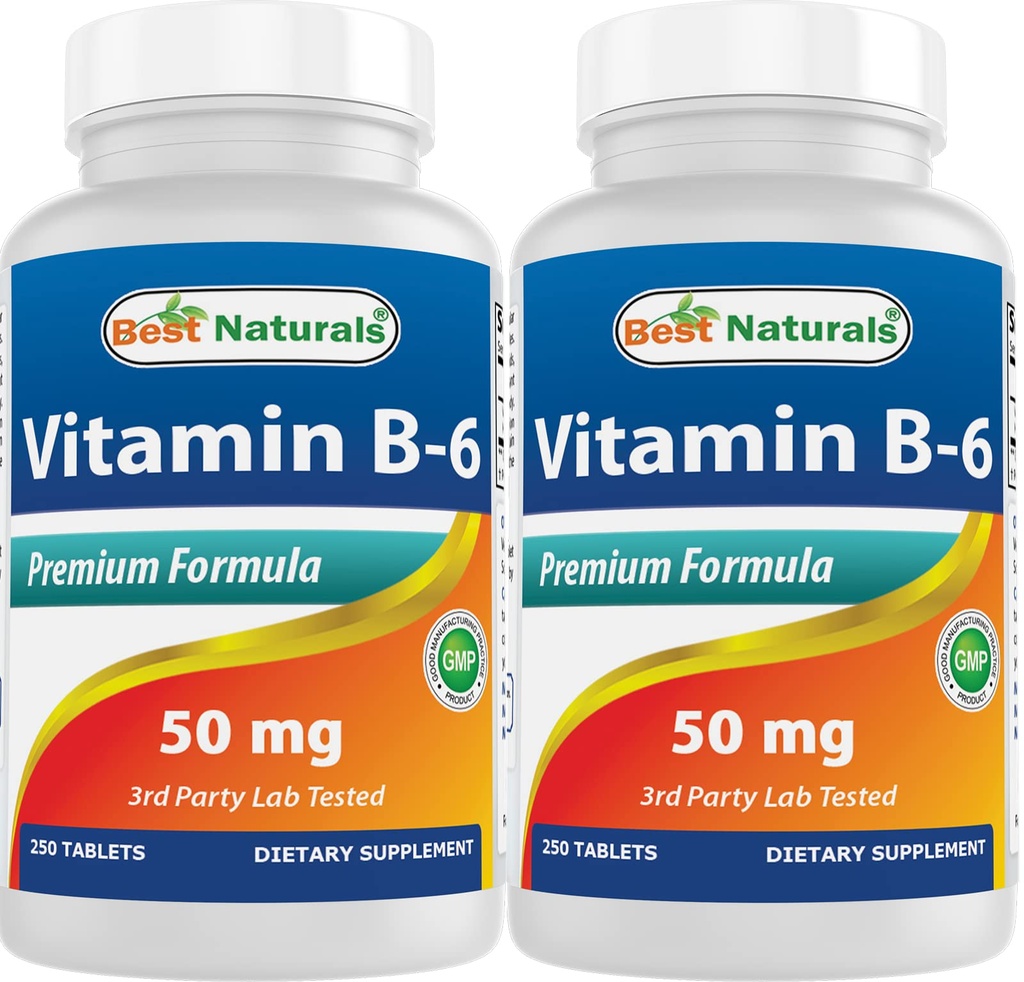 Best Naturals Vitamina B6 50 mg 250 compresse (250 conteggio)
