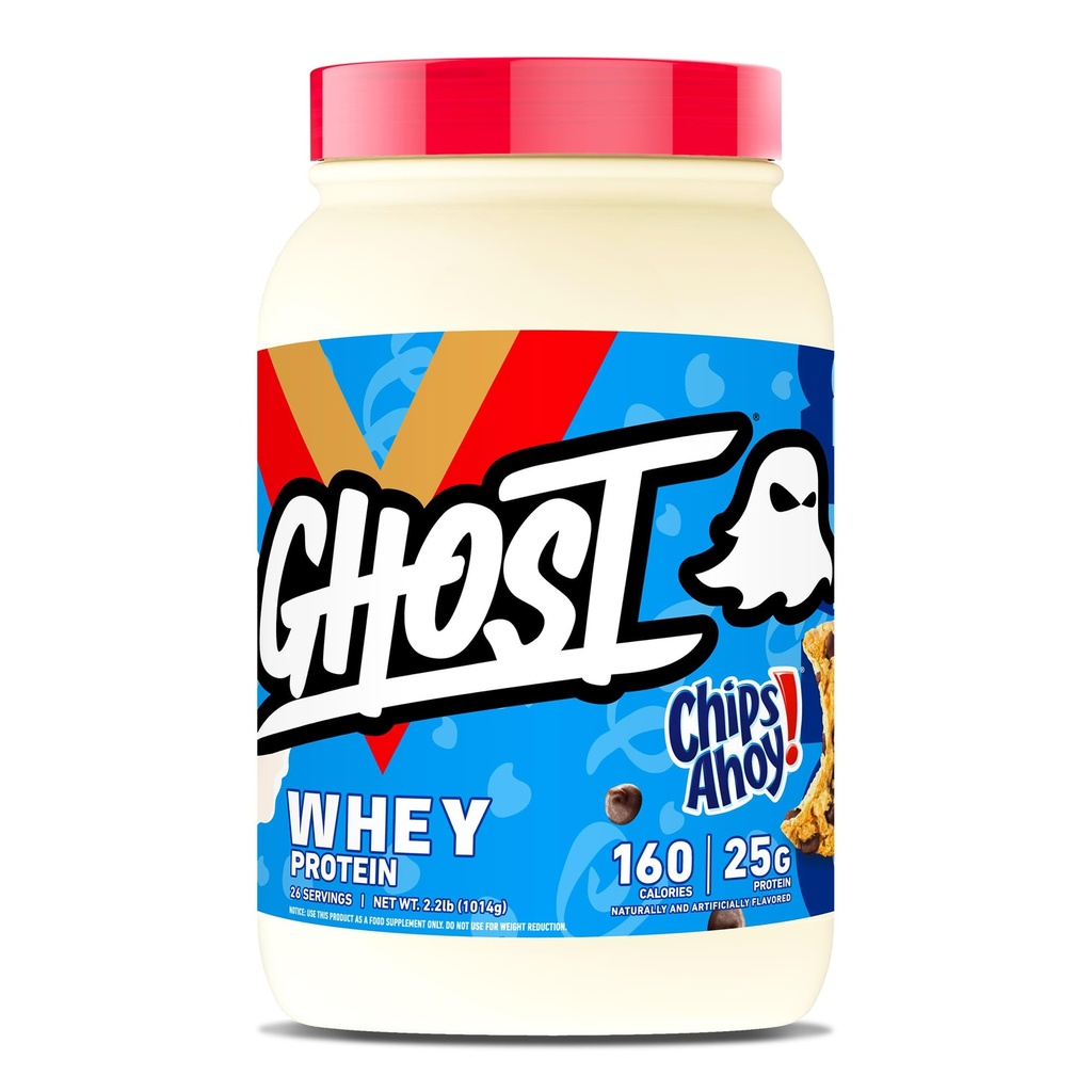 GHOST Whey Protein Powder, Chips Ahoy! - 2LB, 25G di Proteine - Whey Protein Blend - - Post Workout Fitness & Nutrition Shakes, Smoothies, Baking & Cooking - Cookie Pieces Inside