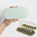 Dosey 7 giorni Pill Compact Travel Pill Organizer - Pill Case con 7 scomparti di pillole per lo stoccaggio e la protezione della medicina – Elegante e medico organizzatore con specchio, salvia
