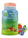 Vegan Whole Food Daily Multivitamin con Ferro, Multivitaminico etilato per Donne e Uomini, Realizzato con Frutta & Verdura, B-Complex, Probiotici, Enzimi, CoQ10, Omegas, Turmerico, Non OGM, 180 Conte