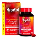 MegaRed Antarctic Krill olio 500mg Omega 3 Fatty Acid Supplemento, EPA & DHA Krill olio Softgels (90cnt Box), Astaxantina, supplemento di salute del cuore con nessun pesce olio Aftertaste