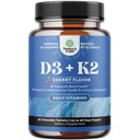 Vitamina D3 con K2 MK7 Supplemento - Vitamina D3 2000 Compresse IU e K2 per il supporto immunitario Bone Health Heart Joint Support Bone Strength and Mood Boost - VIT Immune System - 60 Count