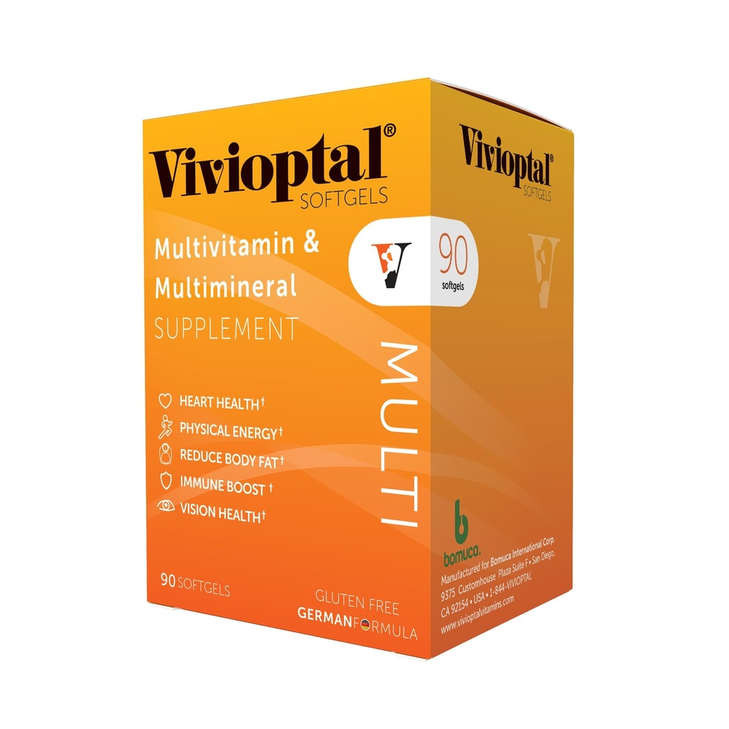 Vivioptal Multi, 90 Softgels, Multivitamin & Multimineral, Gluten Free, Formula tedesca