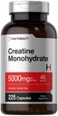 Horbäach Creatine Monohydrate | 5g | 225 capsule | Non OGM, Gluten Free Supplement