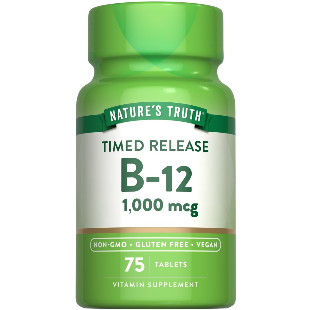 Vitamina B12 1000 mcg | 75 Compresse di rilascio tempestive | Vegan, Non OGM & Gluten