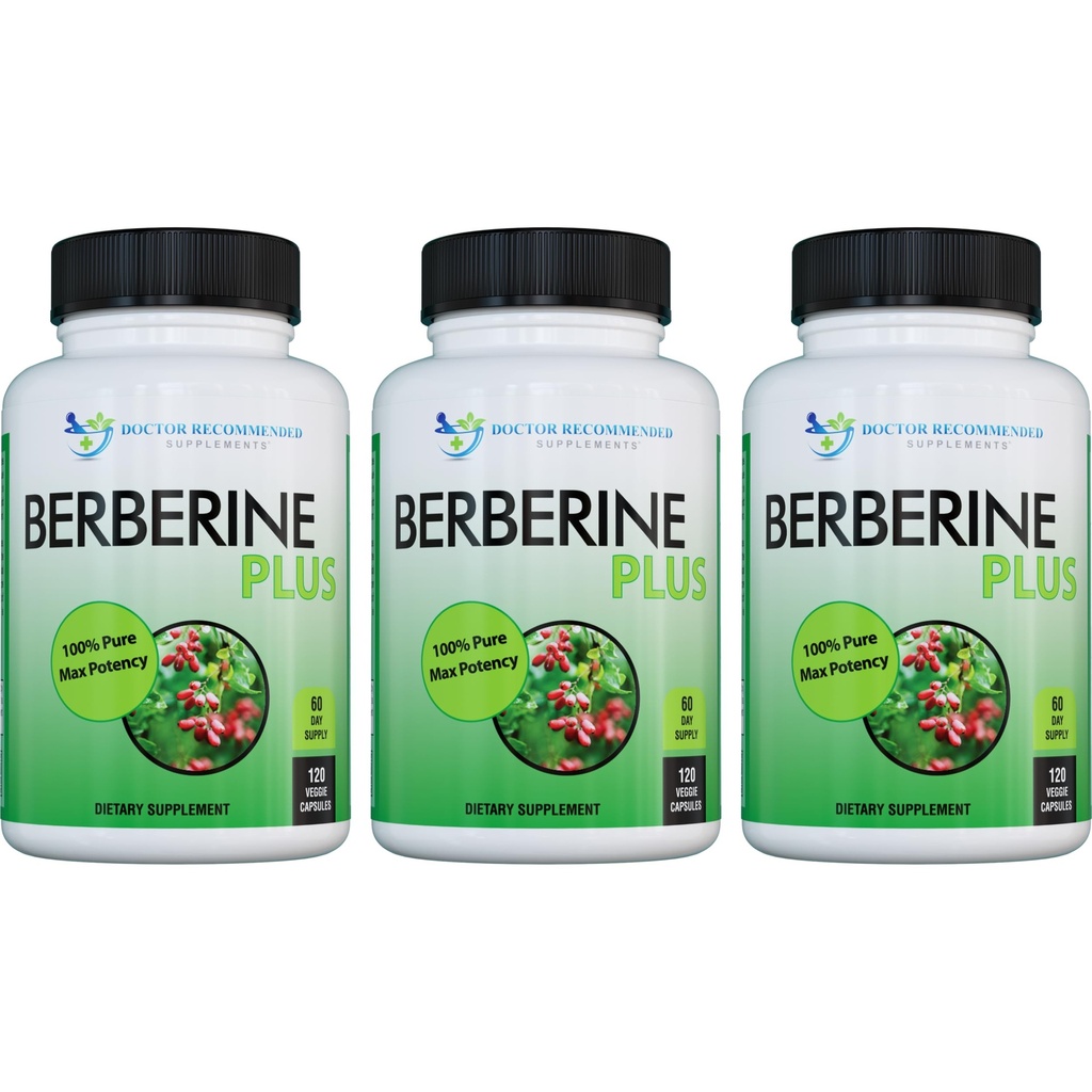 DOCTOR RECOMANDED SUPPLEMENTARI Berberina Plus 1200mg Per Serving - 120 capsule vegetali Royal Jelly (120 conteggio (Pack of 3))