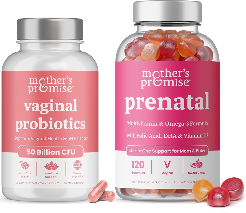 Promessa mamma Prenatal Vitamin Gummies & Vaginal Probiotics per le donne Bundle