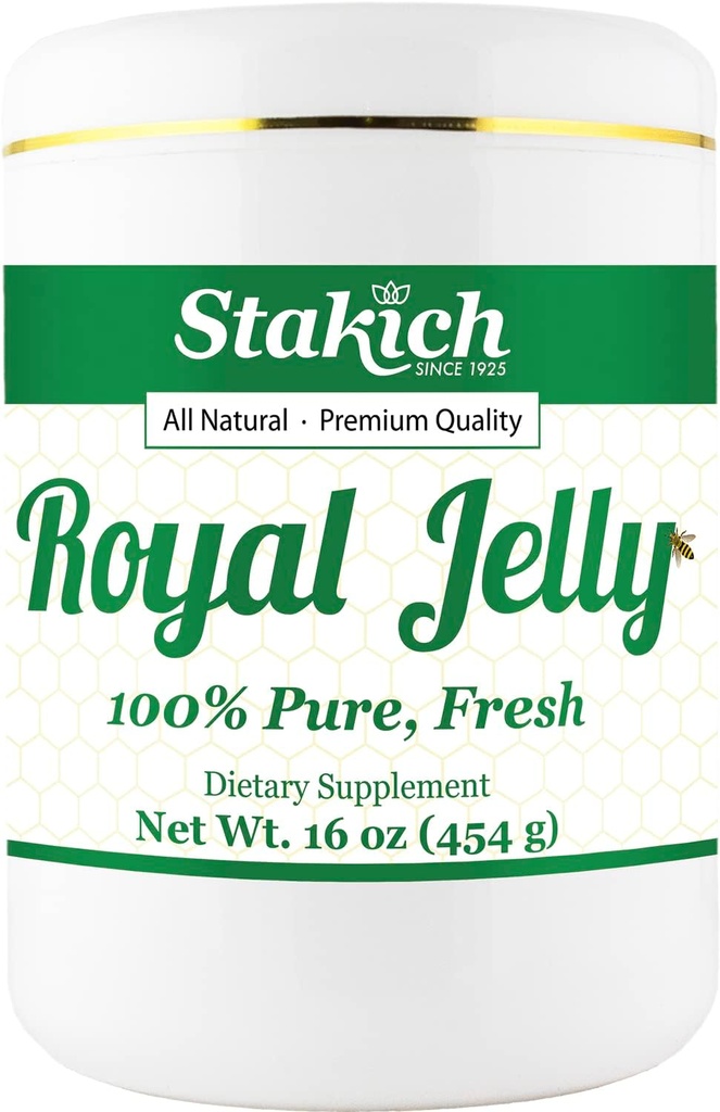 Stakich Fresh Royal Jelly - Pure, All Natural - Nessun Additivo o Preservativi Aggiunto - 16 Ounce (1 Pound)
