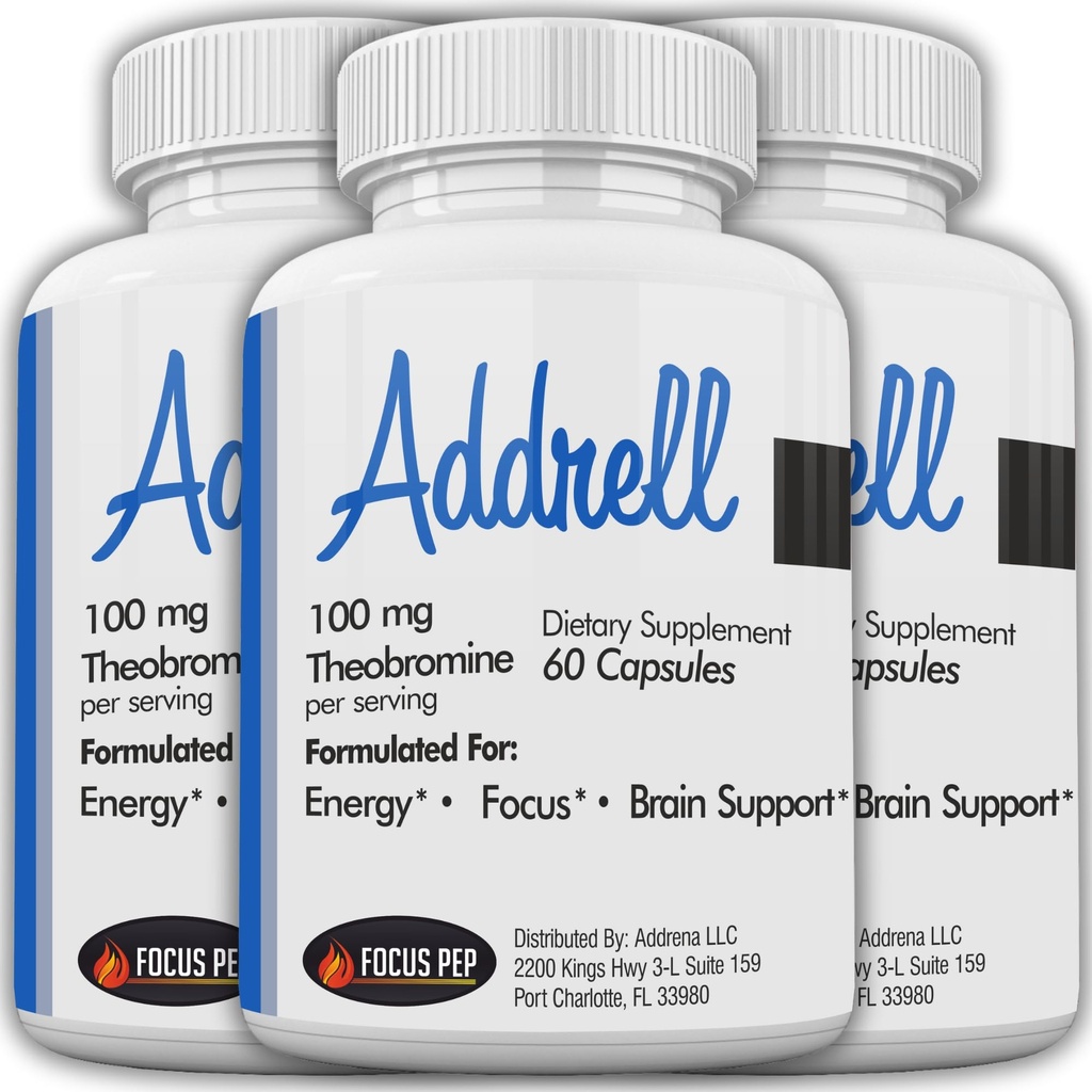 Addrell Energy Stimulant Pills- Supplemento studio Pillola alternativa, Integratori naturali nootropici & Sostituto di potenziamento cognitivo per Elevare Clarity Mentale per le donne & Men- 180 capsule