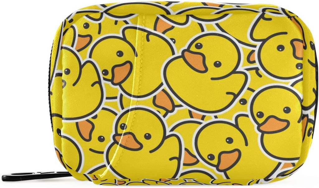 Scatola di pillole Giallo Duck Cartoon 7 giorno Pill Case Travel Pill Organizer Bag con Zipper Portable Weekly Vitamin Medicine Supplemento Holder Pouch Bag