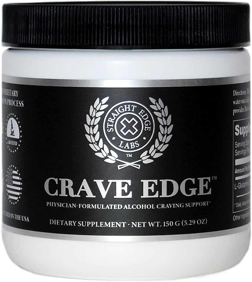 Crave Edge Alcohol Craving Support, Medico-Formulato Anti Alcohol Sostituzione Bevanda, Smettere di Bere, Liver Detox, Azione Veloce, Niente Pillole Grandi o Taste Bad (polvere 150G, 30 Serve)