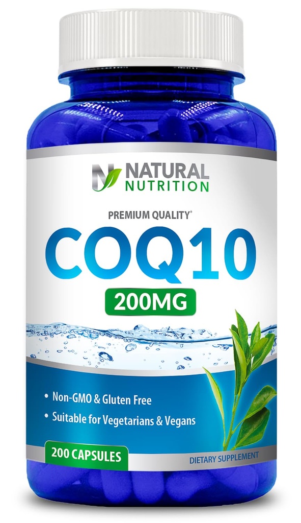 Vitamina naturale Generico Coq10 200mg, 200 capsule, Assorbimento rapido - Gluten Free & Non-GMO