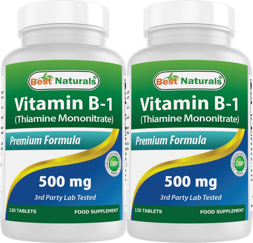 Best Naturals Vitamin B1 come Thiamine Mononitrate 500 mg compresse (120 conteggio (Pack of 2))