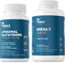 Dr. Tobias Omega 3 Fish Oil e Liposomal Glutathione - Supporta la funzione immunitaria, la salute della pelle e l'assorbimento nutriente - Non-OGM