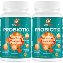 Probiotici per donne e uomini - 300 miliardi di CFU, 24 strati probiotici + 15 erbe biologiche Prebiotici miscela, per la salute generale del fegato digestivo, Immune, costipazione & Bloating, Shelf Stable - 4 mesi di alimentazione