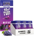 LPS Liquid Collagen & Whey Protein Supplement - Non OGM Drink, Sugar-Free - Promuove la pelle sana & capelli per gli uomini e le donne, l'uva, la singola dose (25 pacchetti)