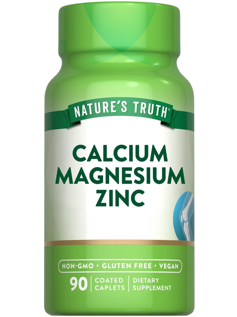 La Verità della Natura Calcium Magnesio Zinco | 90 Capelli Rivestiti | Vegan, Non OGM e Gluten Supplemento Libero