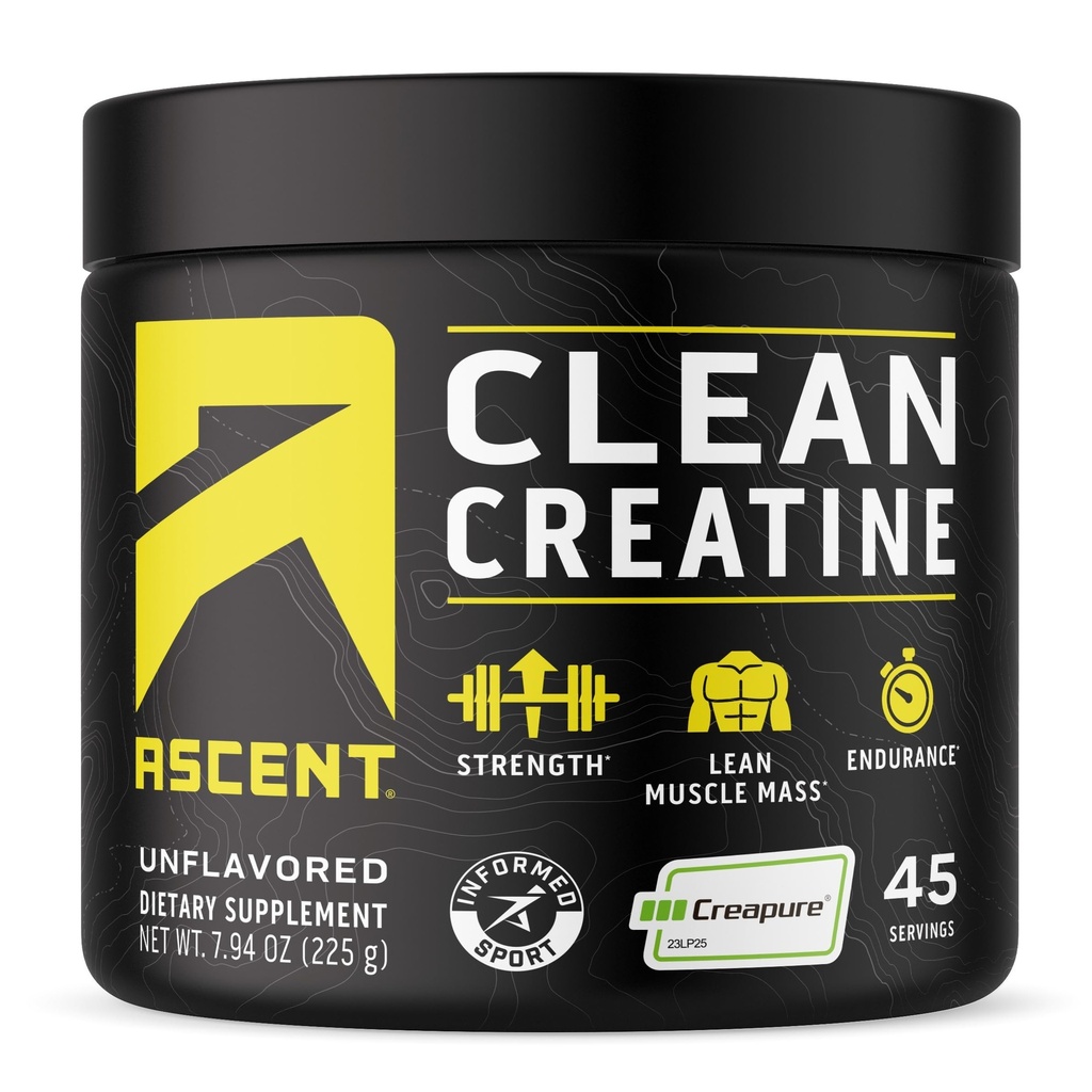Polvere di monoidrato della creatina pulita dell'ascesa - 5G per il servizio, supplemento di Creapure - non aromatizzato, 45 porzioni