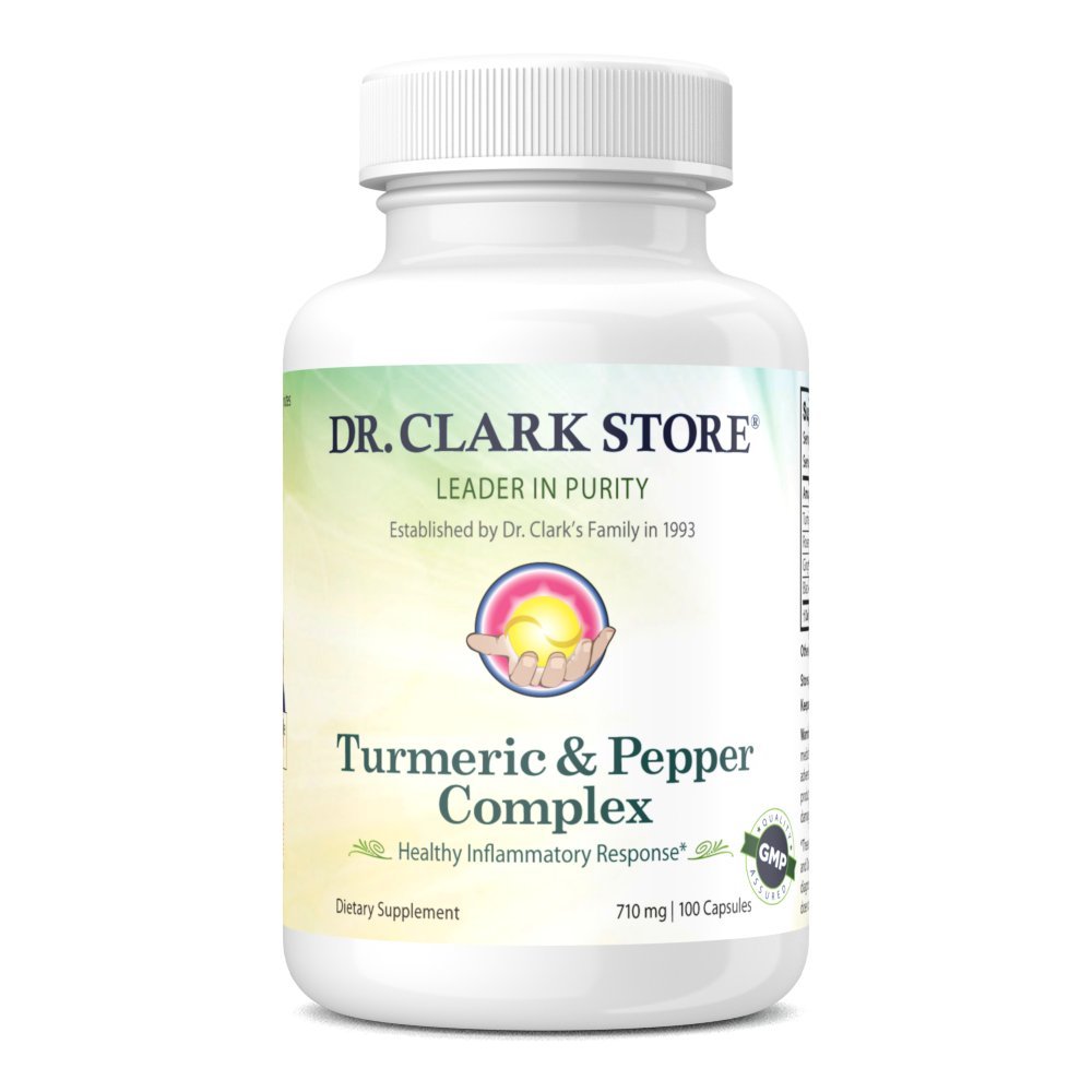 Dr Clark Store Turmeric & Black Pepper Extract – 710mg, 100 capsule, supporto immunitario, antiossidante, supplemento di salute della digestione per gli adulti
