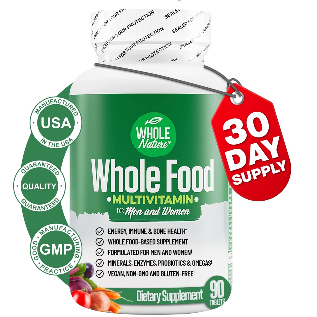 Multivitaminico alimentare per gli uomini e le donne completano le vitamine del giorno Superfood Plus minerali enzimi digestivi, probiotici e Omega. A base di piante Multi Vitamina, Non OGM (1)