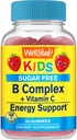 WellYes Kids Vitamina B Complex Zucchero Gratuito Gummies | con vitamina C, acido folico | Immune and Energy Support | Fragola Flavor | 60 Conte