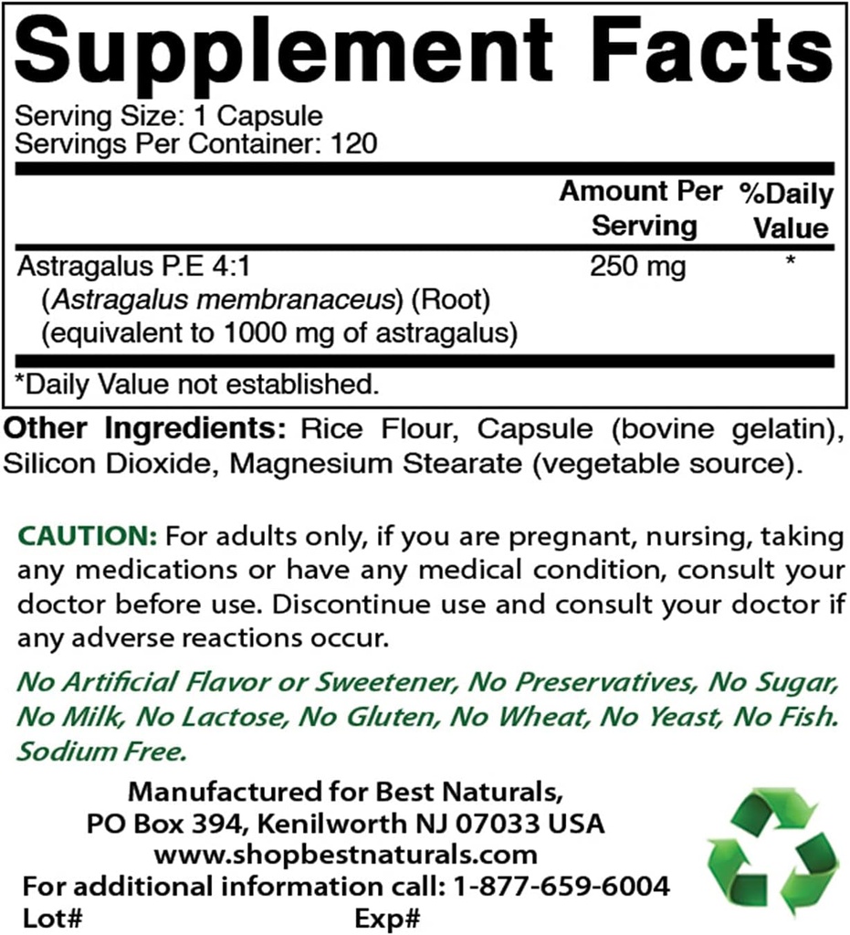 I migliori naturali Astragalus 1000 mg & Magnesio Glycinate 425 mg