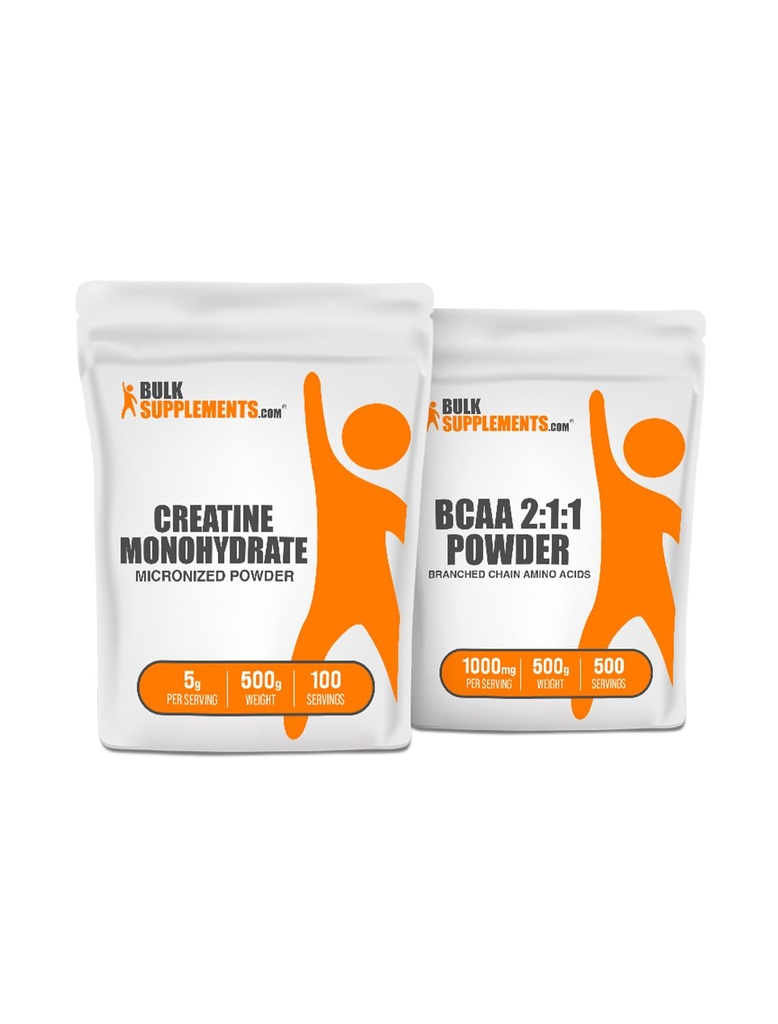 BulkSupplements Creatine 500g + BCAA 2:1 500g Bundle