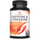 VALI Caffeina 50mg & L Theanine 100mg - Pillole di caffeina & L-teanina per Smart Smooth Energy & Focus Supplement. Nootropic Brain Booster Supporto cognitivo Stack & Focused Clarity. 120 capsule vegetali