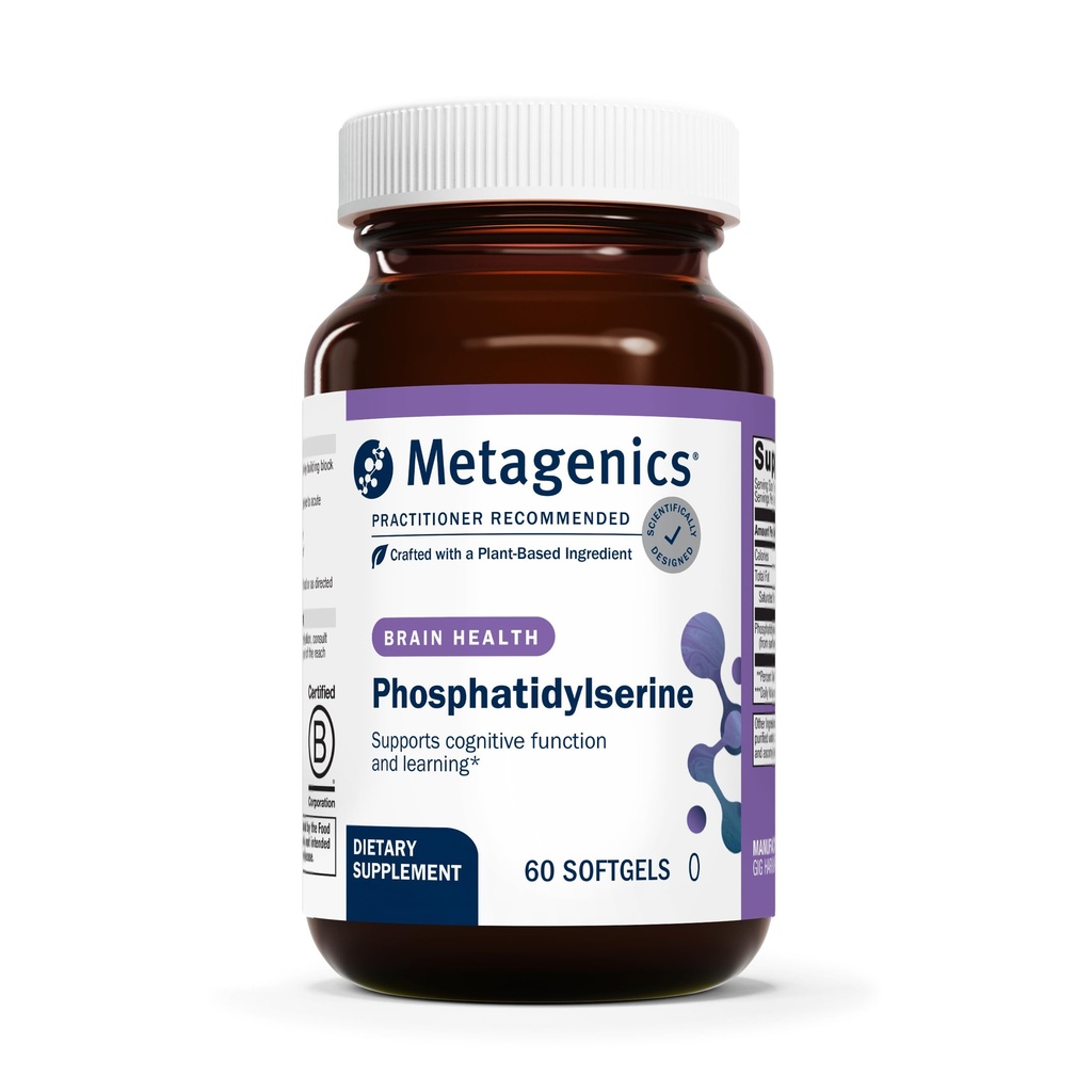 Metagenics Phosphatidylserine - Integratore di supporto del cervello* - per Focus & Learning - Non-GMO & Gluten-Free - 60 Softgels