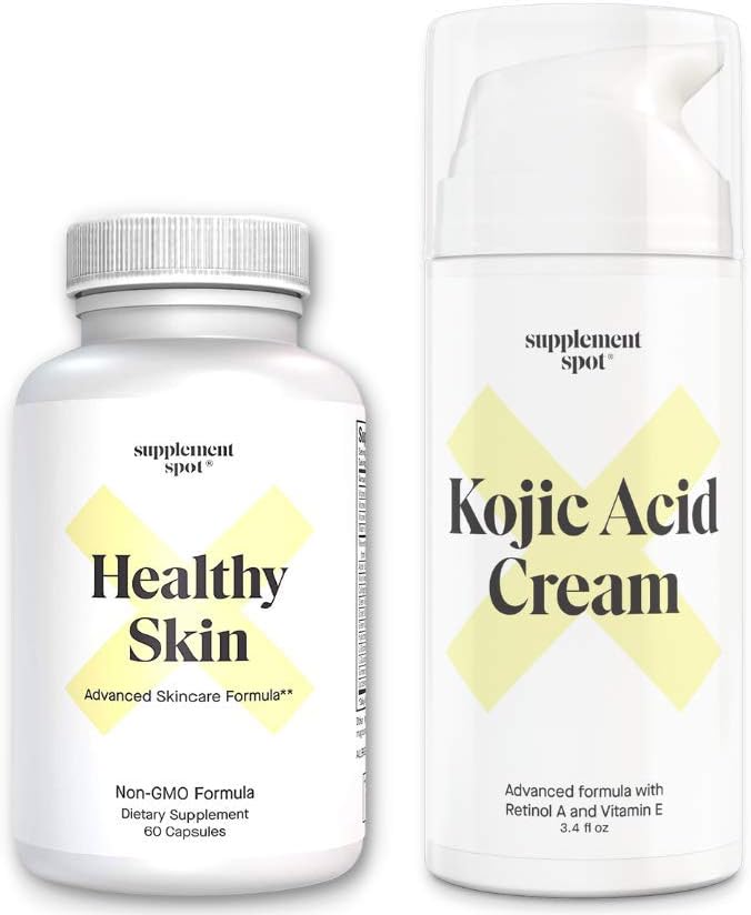 Bundle: Integratore di Anti-invecchiamento della pelle sano e Crema viso acido Kojic