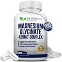 Premium Magnesio Glycinate 425mg - 180 capsule vegane - aiuta con stress sollievo, sonno, crampi muscolari e cuore sano |