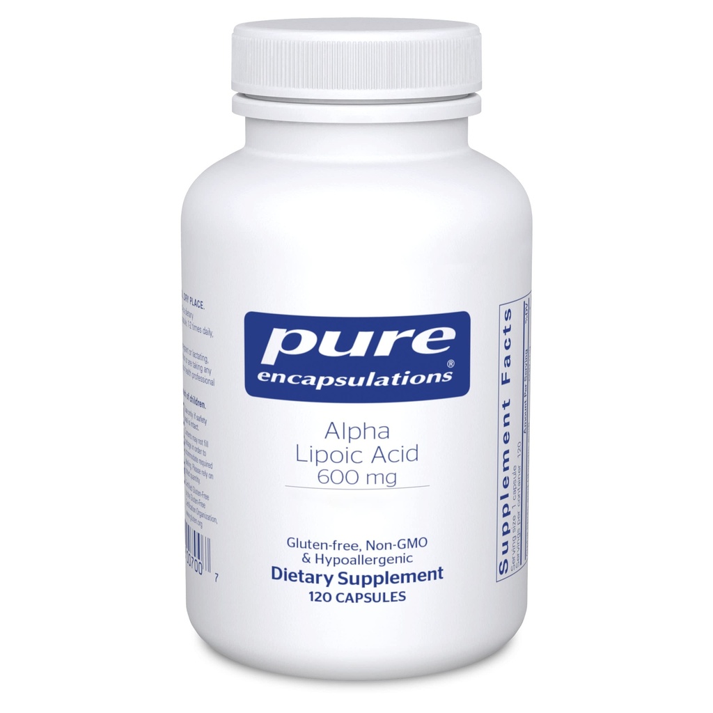 Acido lipoico alfa 600 mg - ALA Supplemento per il supporto del fegato, antiossidanti, salute del nervo, salute cardiovascolare e supporto del carboidrati - Acido lipoico alfa Premium - 120 capsule