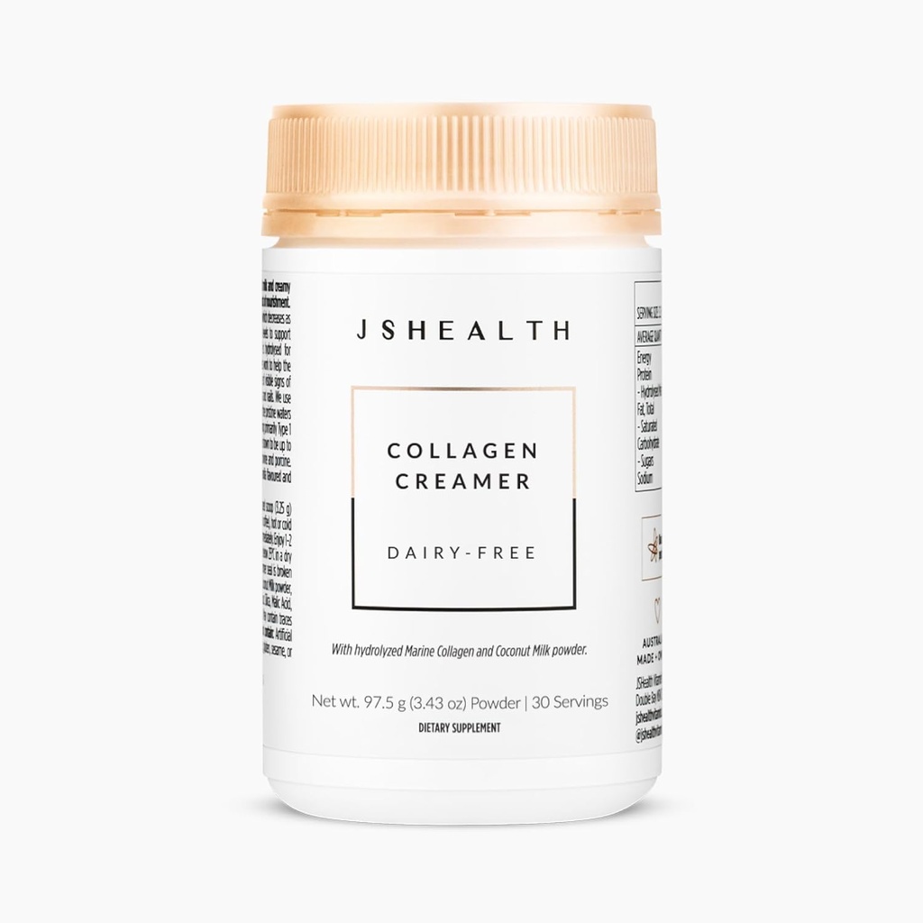 JSHealth Collagen Creamer - Vanilla Collagen Creamer per Caffè - Latticini Free Healthy Coffee Creamer, 30 Serve di Peptidi Marine Collagen
